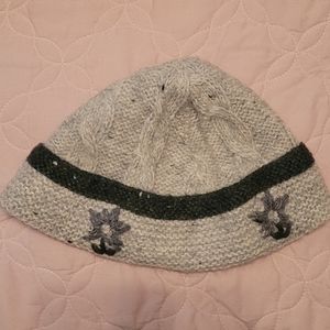 Gray Knit Women's Hat with Black Band